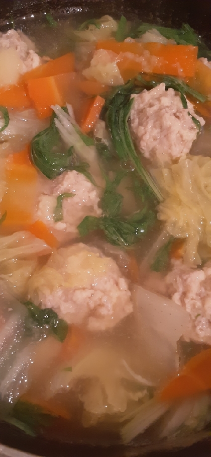 鶏つみれと野菜のスープ