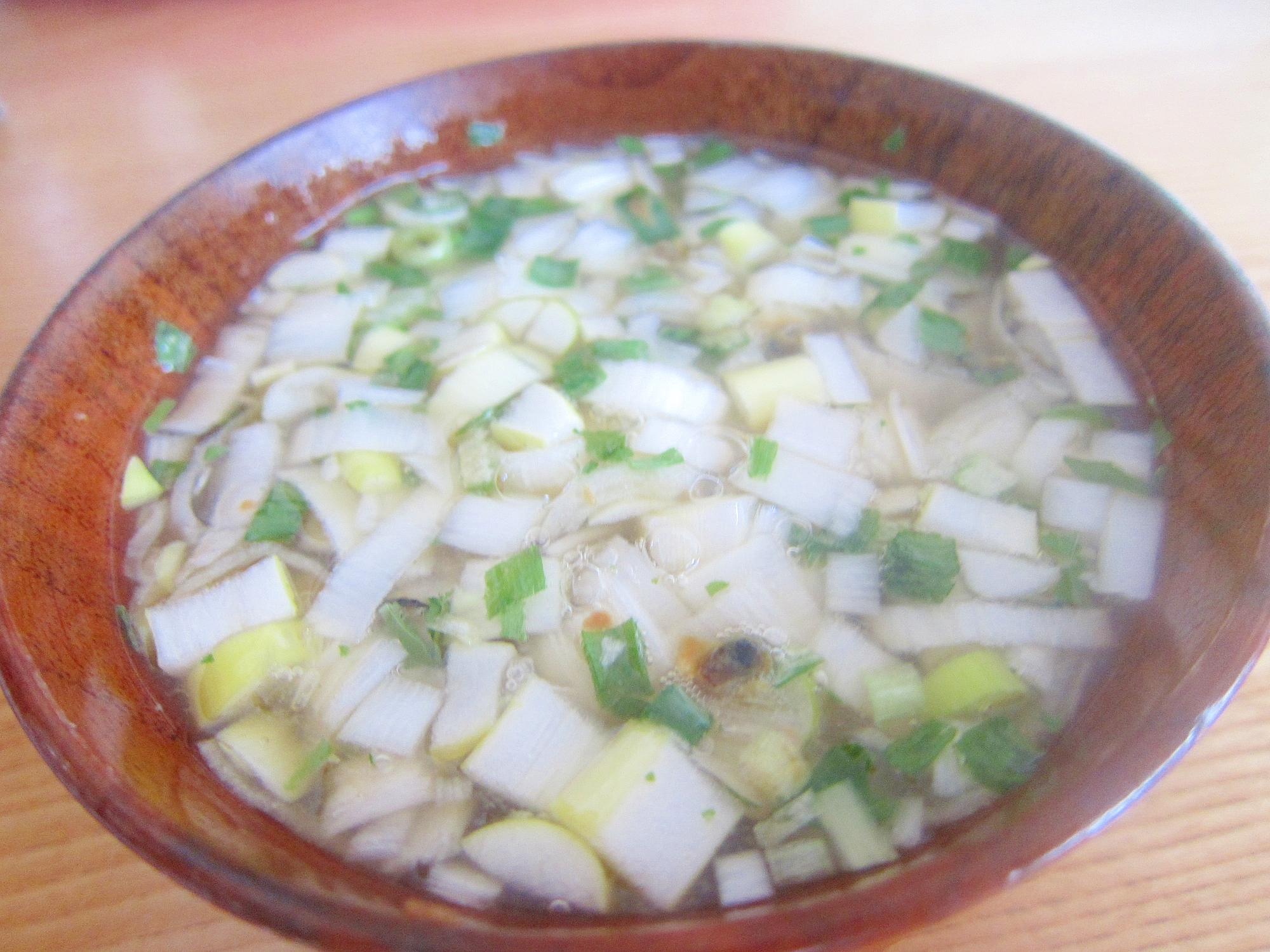 きざみ牛蒡と葱の椎茸スープ