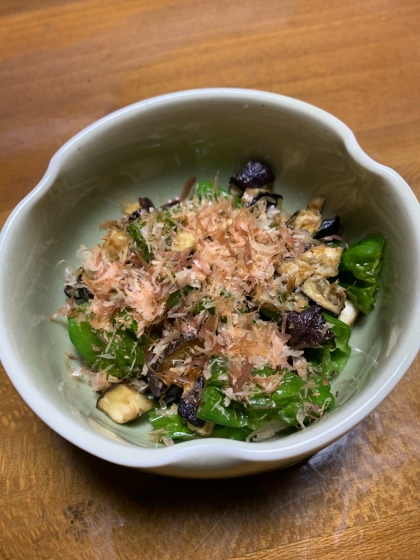 茄子とししとうのレンジ蒸し