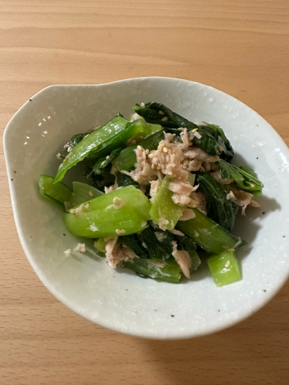 レンジで♡にんにく香る♡小松菜とツナのごまマヨ和え