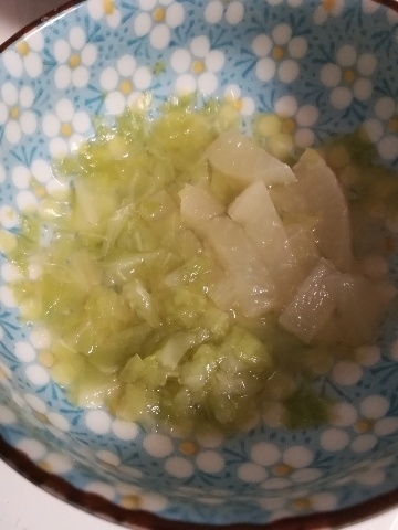 離乳食 かぶキャベツの中華風 レシピ 作り方 By もん1223 楽天レシピ