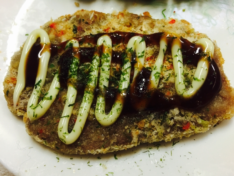 にんじん衣のお好み焼き風カツレツ