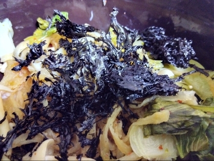 レンジで！もやしと小松菜の海苔和え