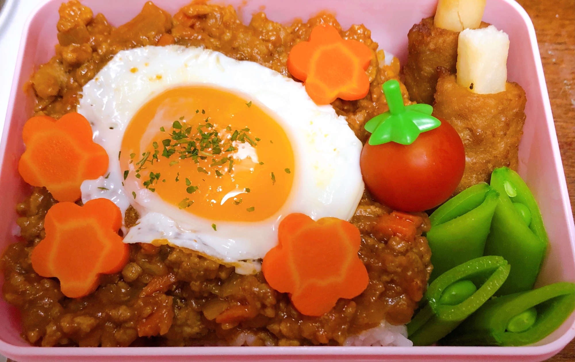 ミートソースの残りで！カレーミートソース丼