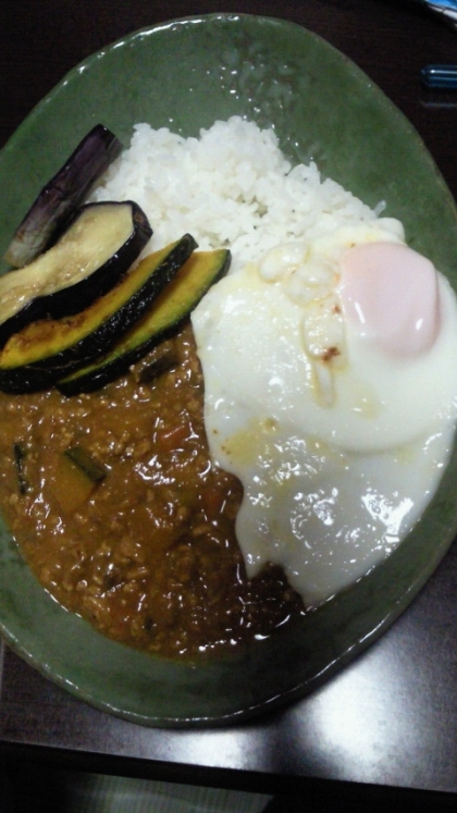 夏のキーマカレー☆なすとかぼちゃの焼き野菜添え