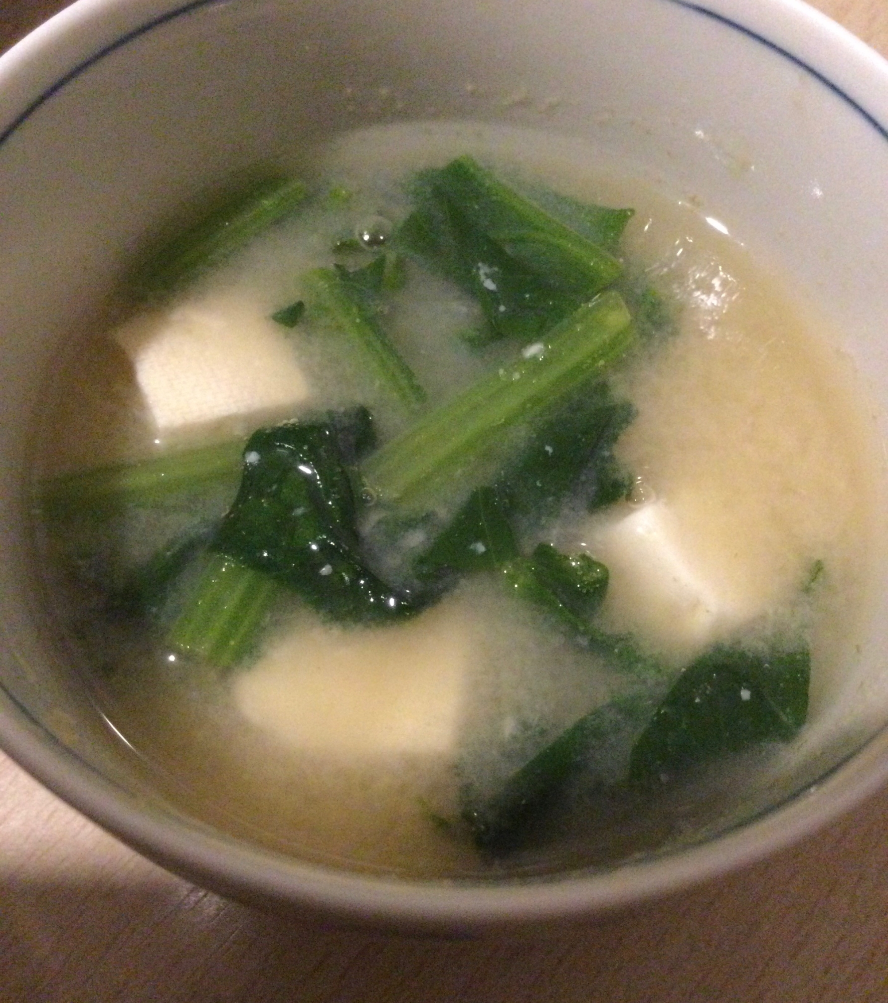 豆腐とほうれん草の味噌汁♪