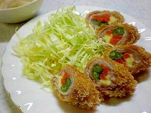 野菜とチーズの肉巻きフライ レシピ 作り方 By キー子0914 楽天レシピ