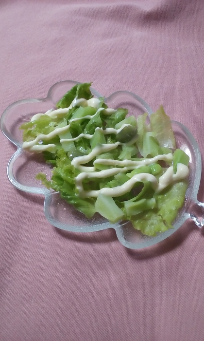 ブロッコリーの茎☆グリーンピース☆レタスサラダ☆