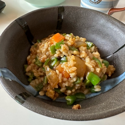 玄米ご飯のカレーピラフ(^^♪