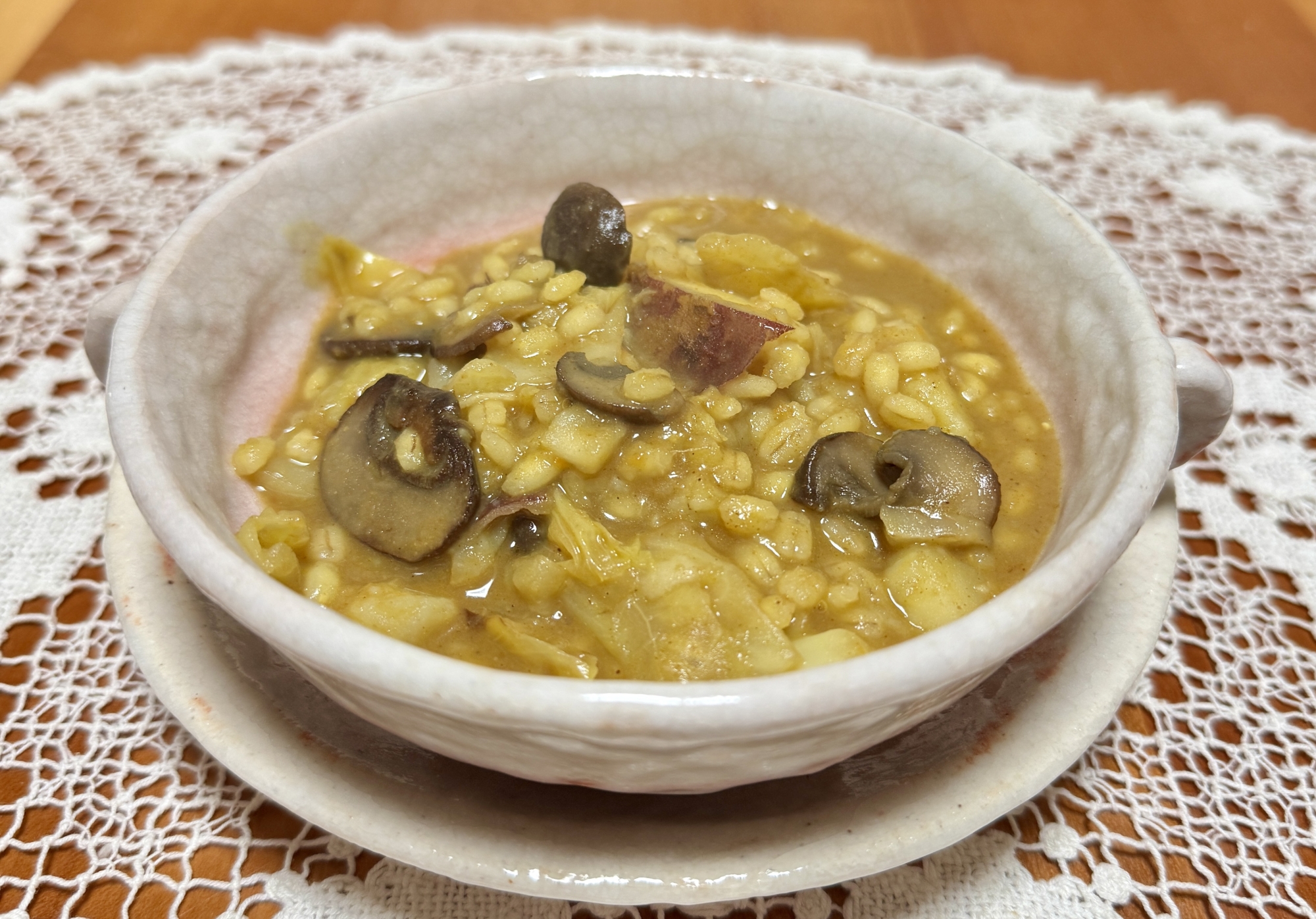作り置きのカレー麹&もち麦＋お好み野菜の☆リゾット