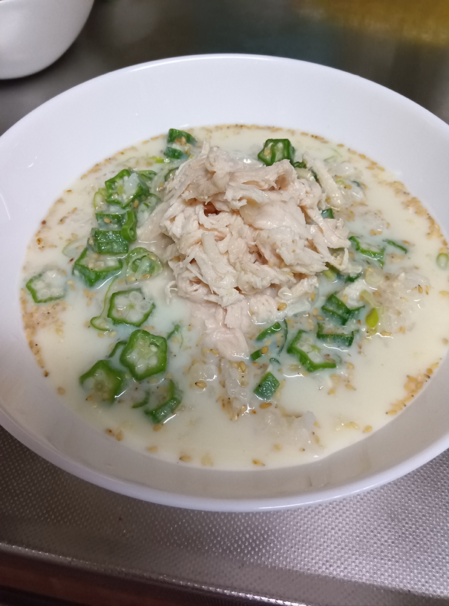 ささみとオクラの豆乳 冷やし茶漬け