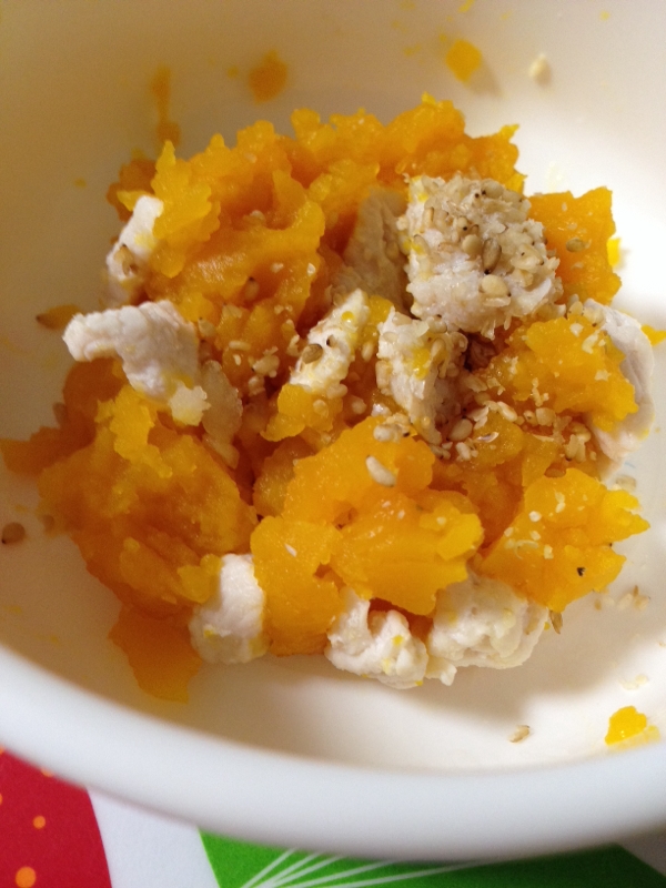 離乳食 かぼちゃとささみの白だし和え レシピ 作り方 By かなぶん 楽天レシピ