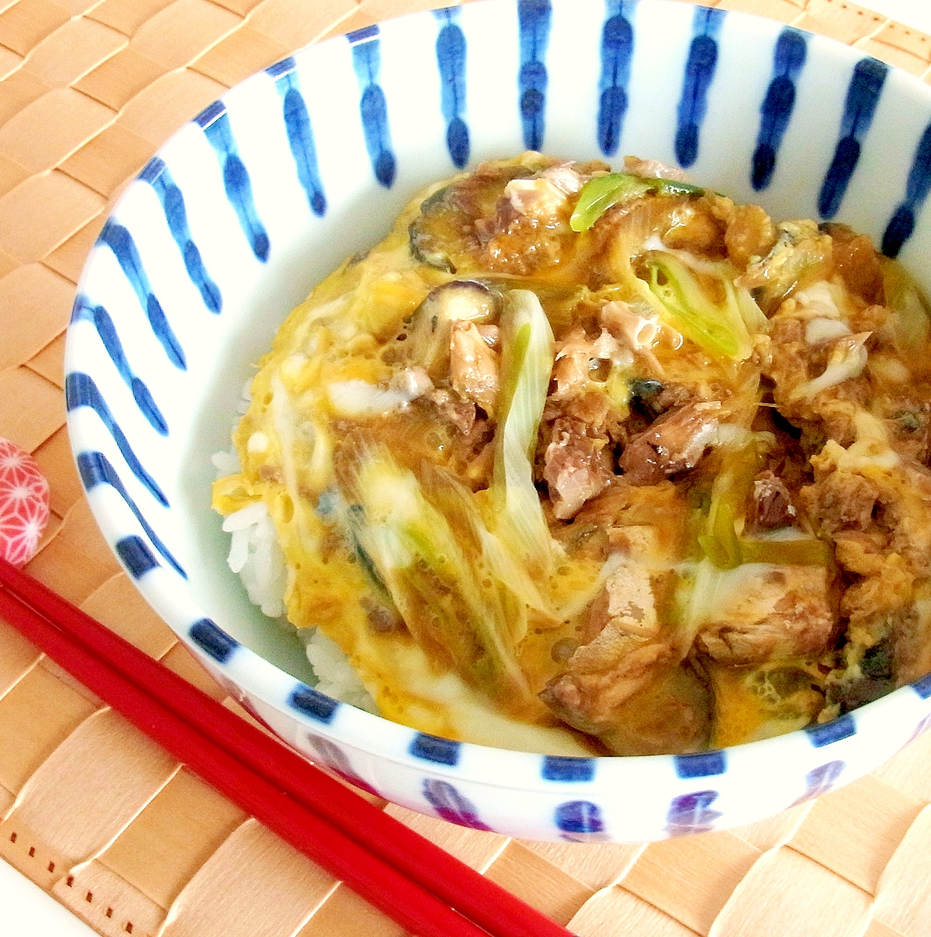 鯖と茄子の玉子とじ丼