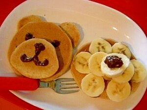 子供が喜ぶ＾＾くまちゃんホットケーキ♪