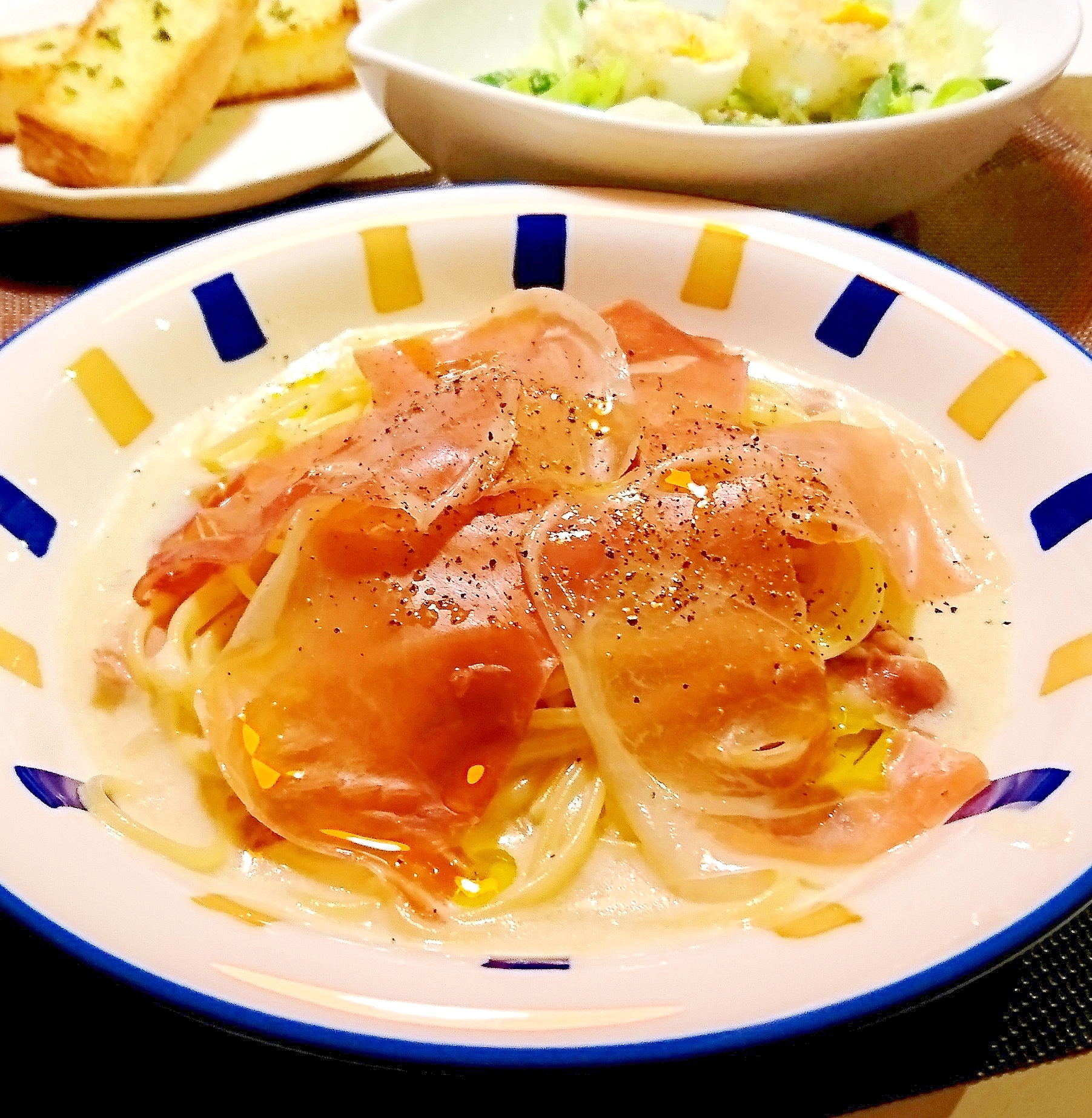 生ハムのクリームパスタ