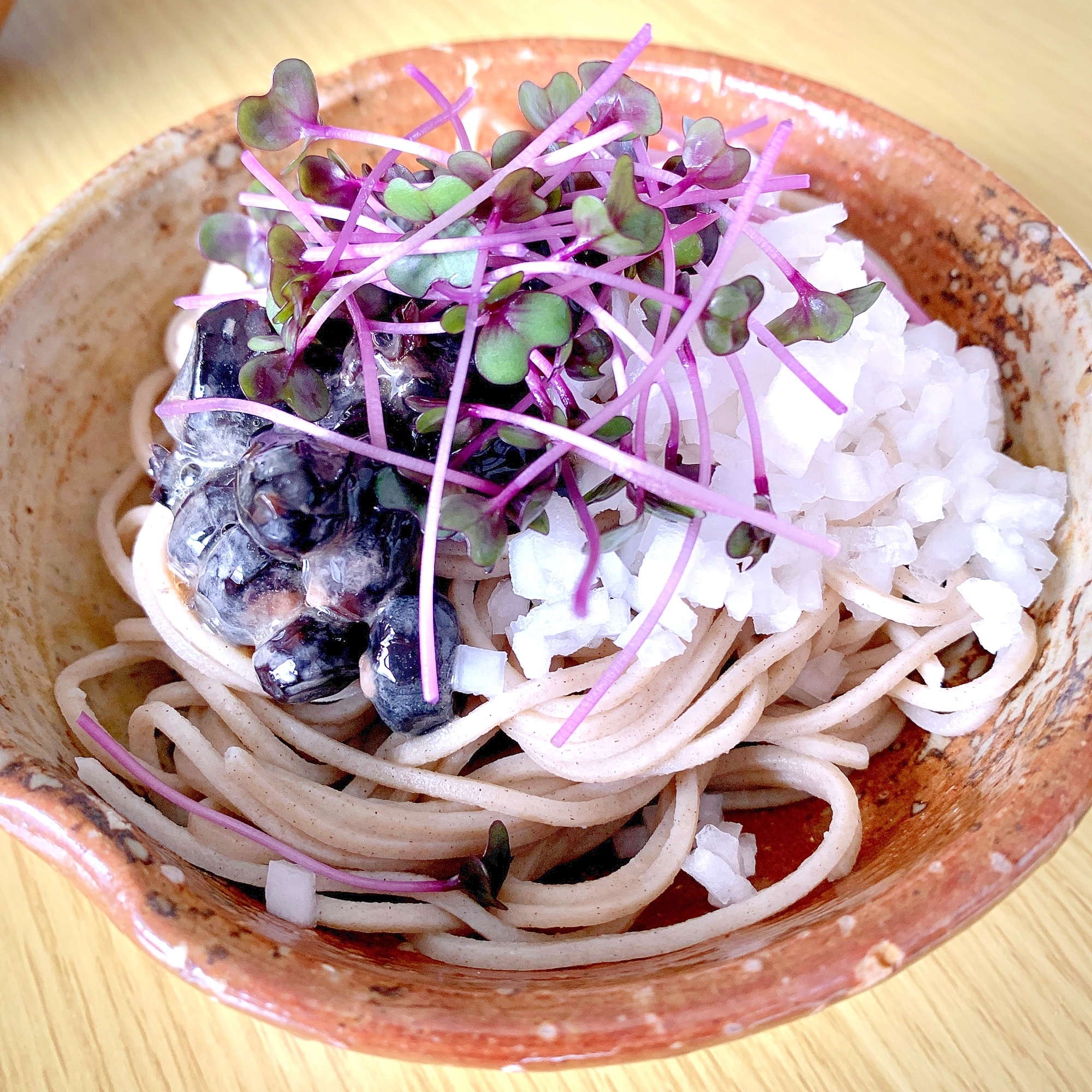 黒豆納豆&大根のぶっかけ蕎麦