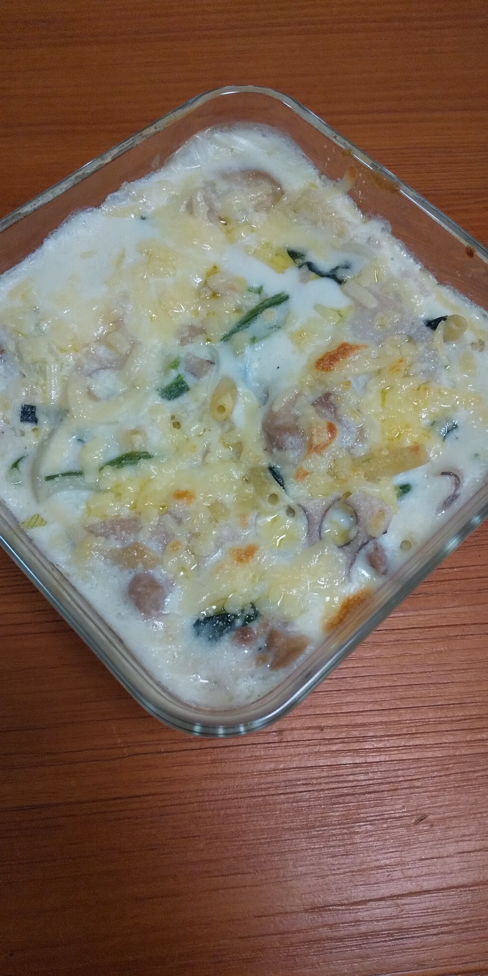 鶏肉とれんこんとほうれん草deグラタン☆