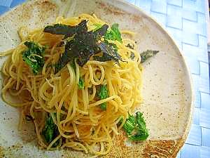 わさび菜とじゃこのパスタ