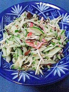 手軽に食物繊維☆きゅうりとひじきのカニカマサラダ♪