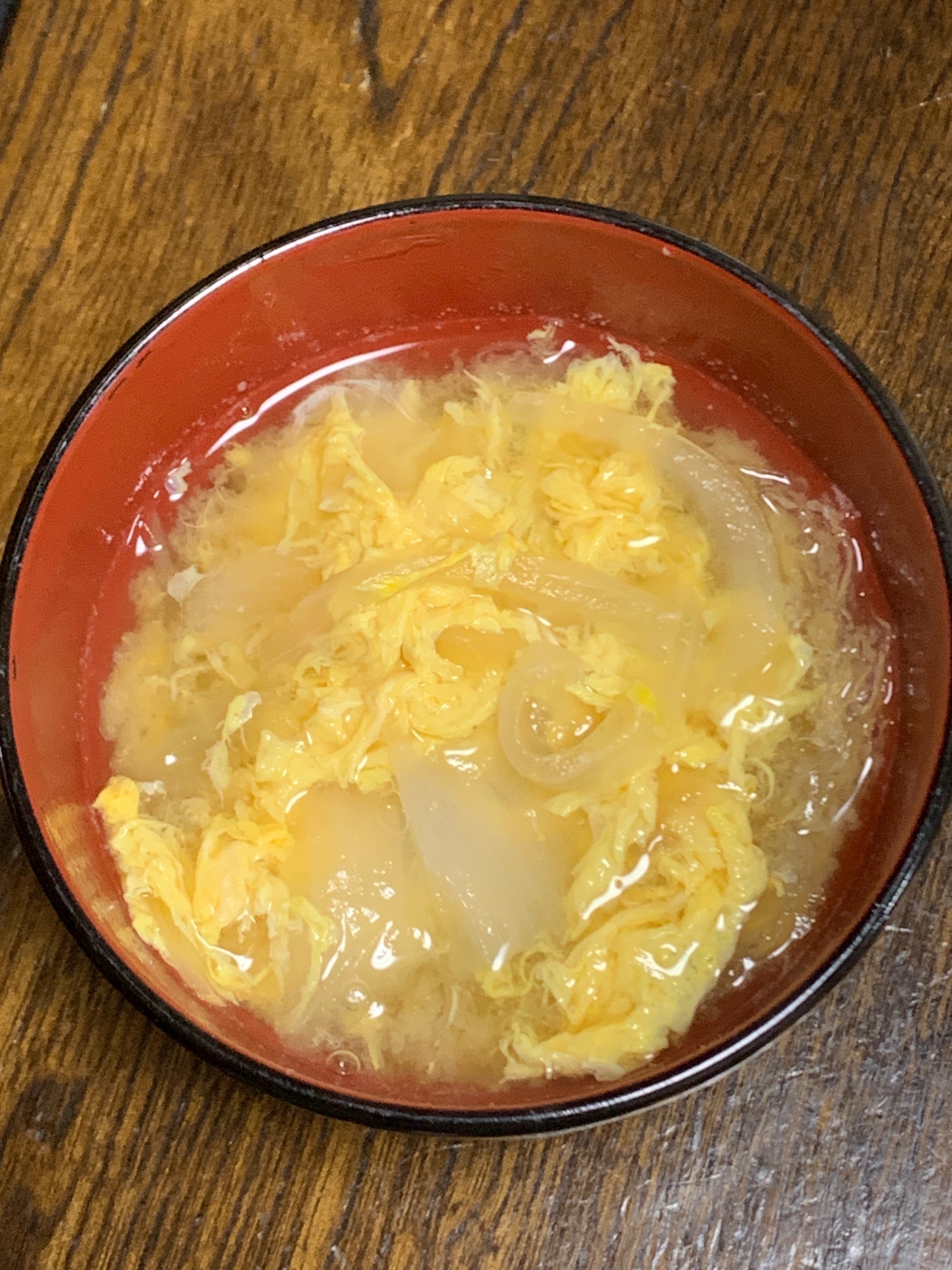 新玉ねぎとかき卵のお味噌汁