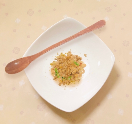 大豆三昧♡大豆ミートと納豆とにんにくの芽炒め