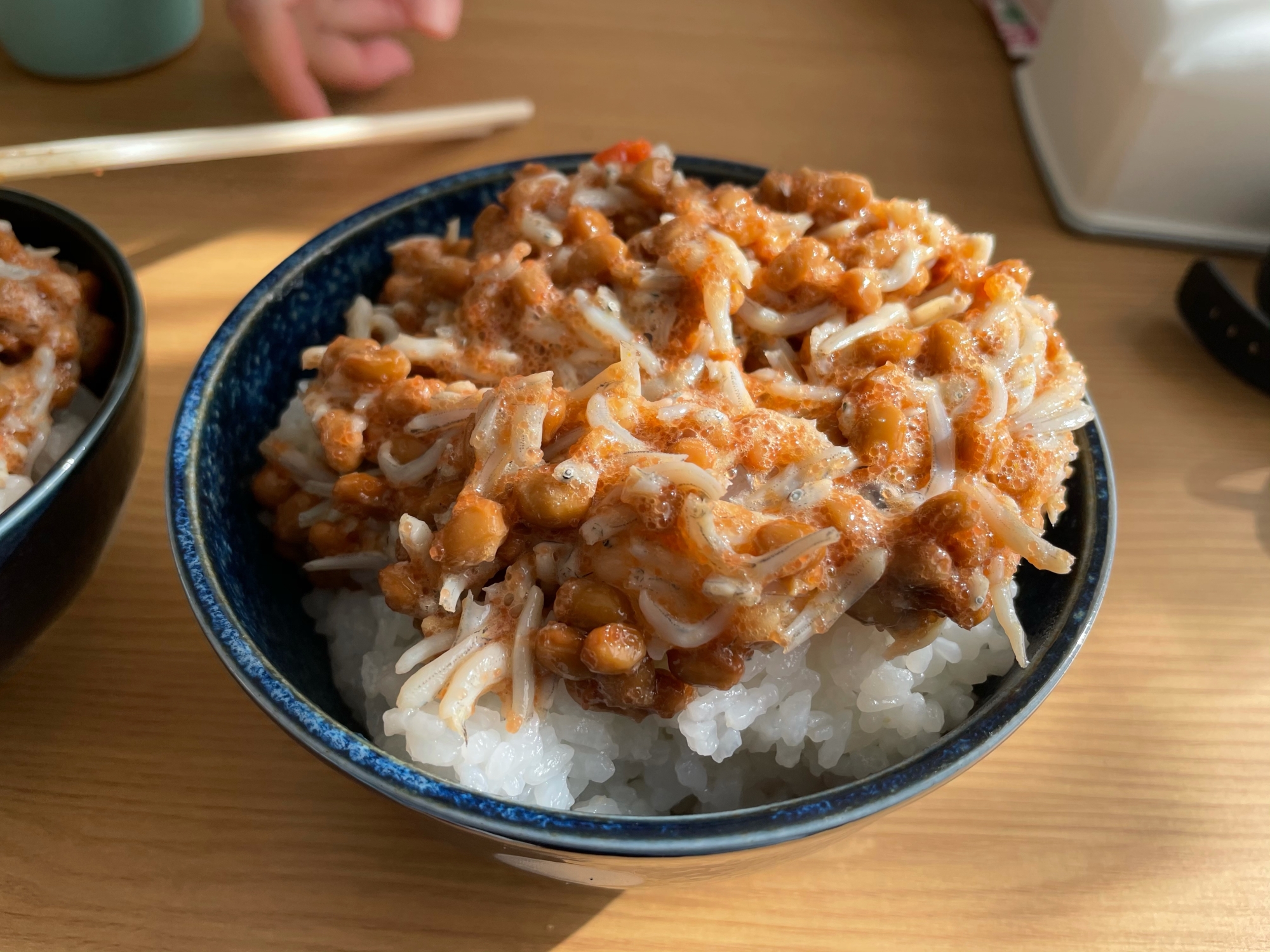 朝飯と言ったらコレ！しらすタラコ納豆ご飯