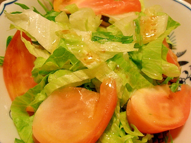 水菜＆トマト＆レタスの和風サラダ