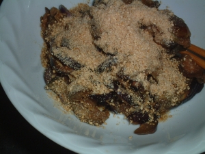 火を使わないナスの胡麻和え