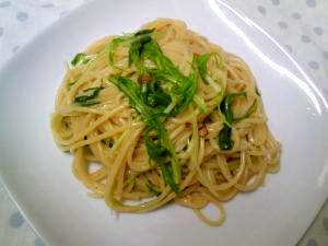 アンチョビと水菜のスパゲティ