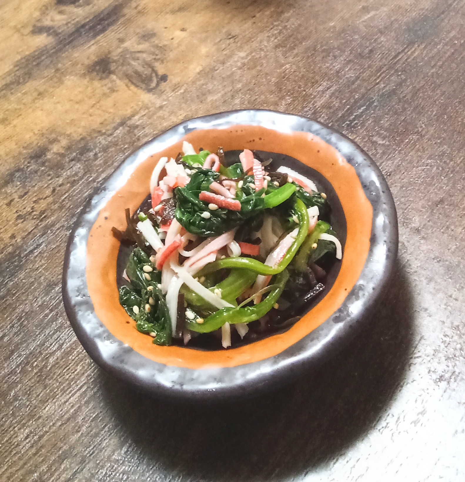 ほうれん草・カニカマ・塩昆布Deナムル