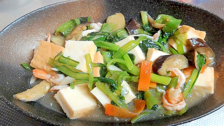 ゆず胡椒の香りの野菜たっぷり白い麻婆豆腐