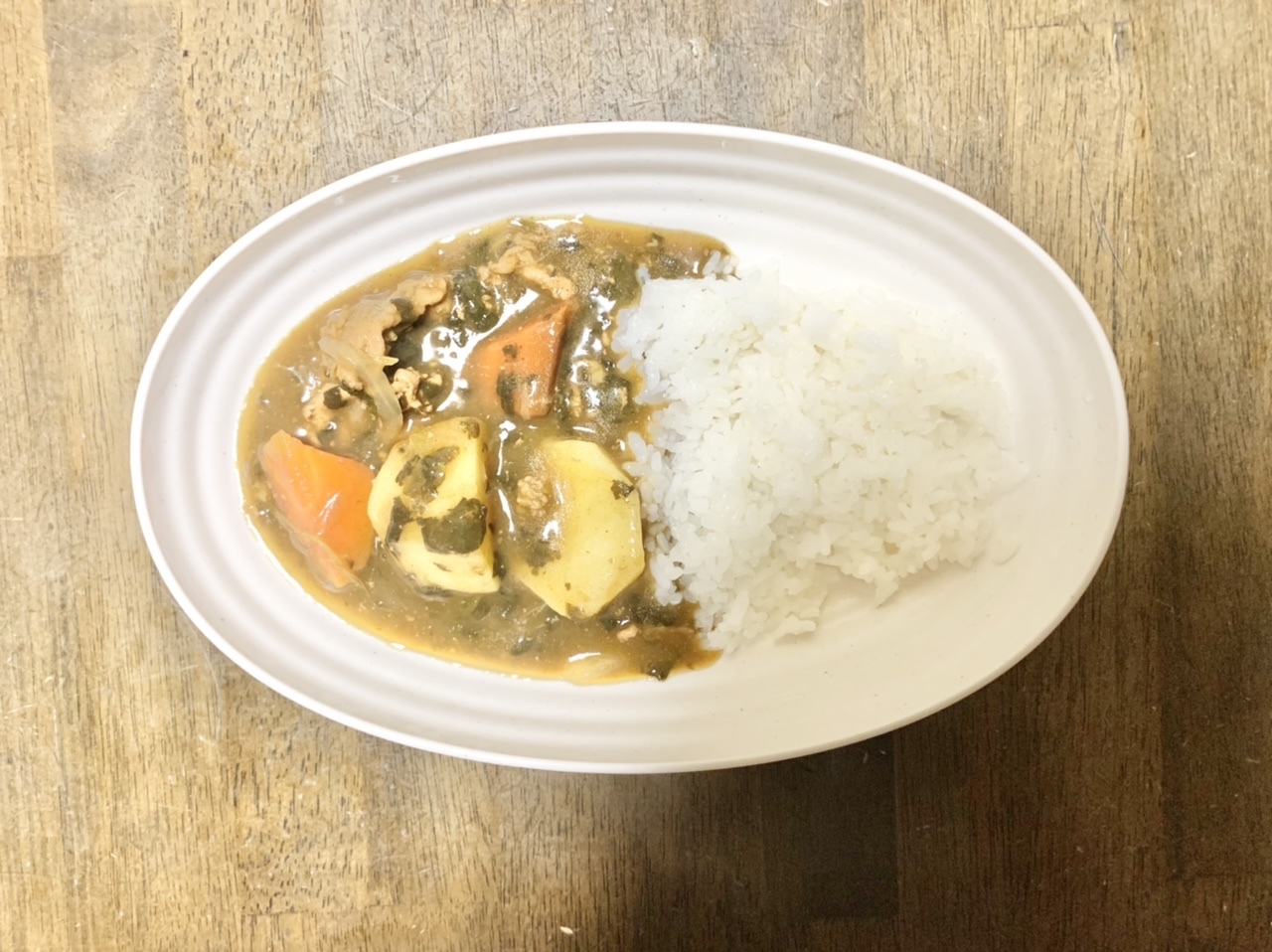 カレーレシピ　ほうれん草入りカレー