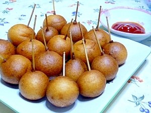 魚肉ソーセージのプチアメリカンドッグ レシピ 作り方 By Arakurea 楽天レシピ 魚肉ソーセージのプチアメリカンドッグ レシピ 作り方 By Arakurea 楽天レシピ