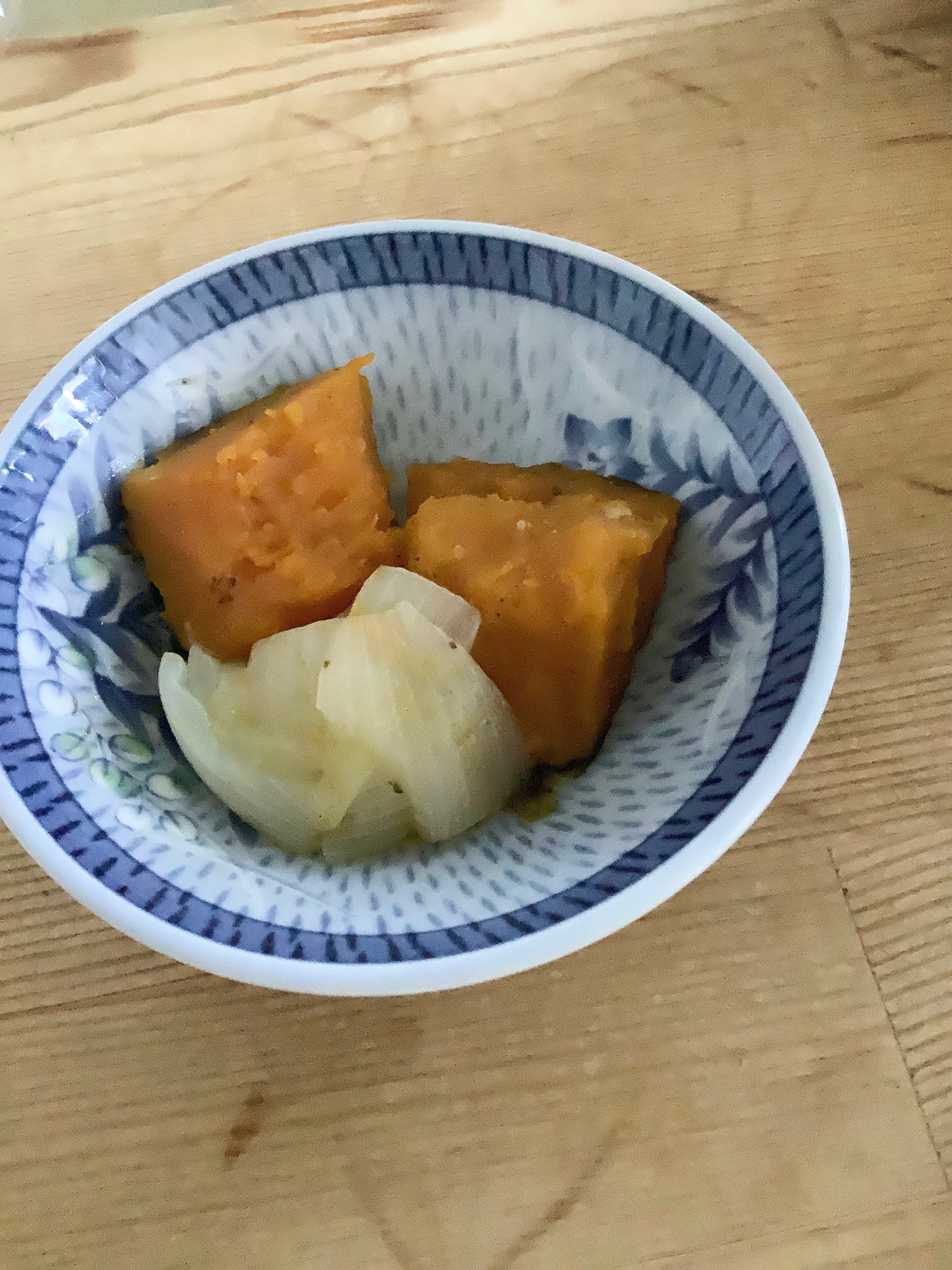 玉ねぎとかぼちゃの味噌煮♪