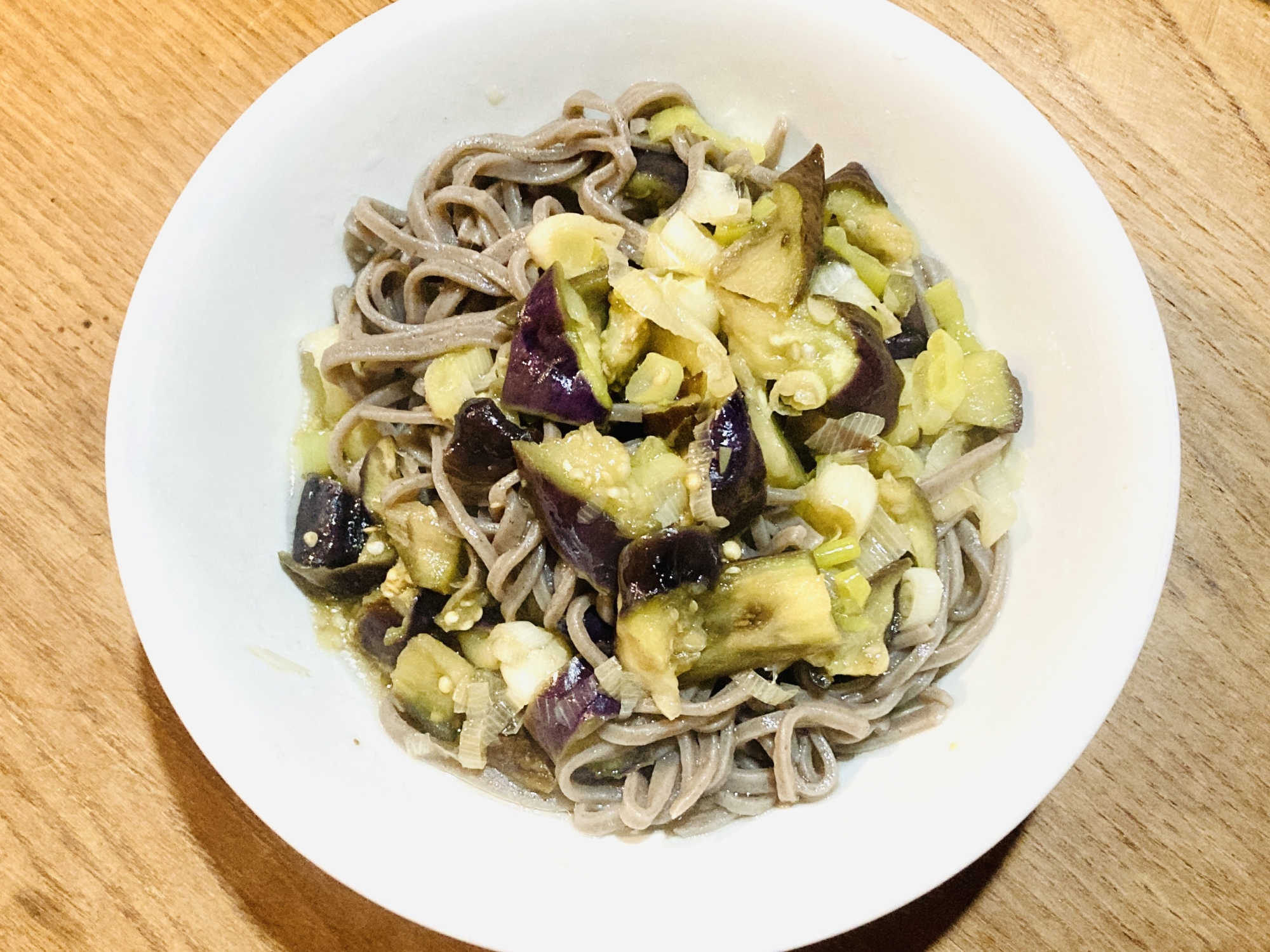 ナスとネギのうどん