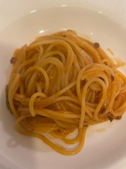 給食の味目指して、自己流ミートスパゲティ