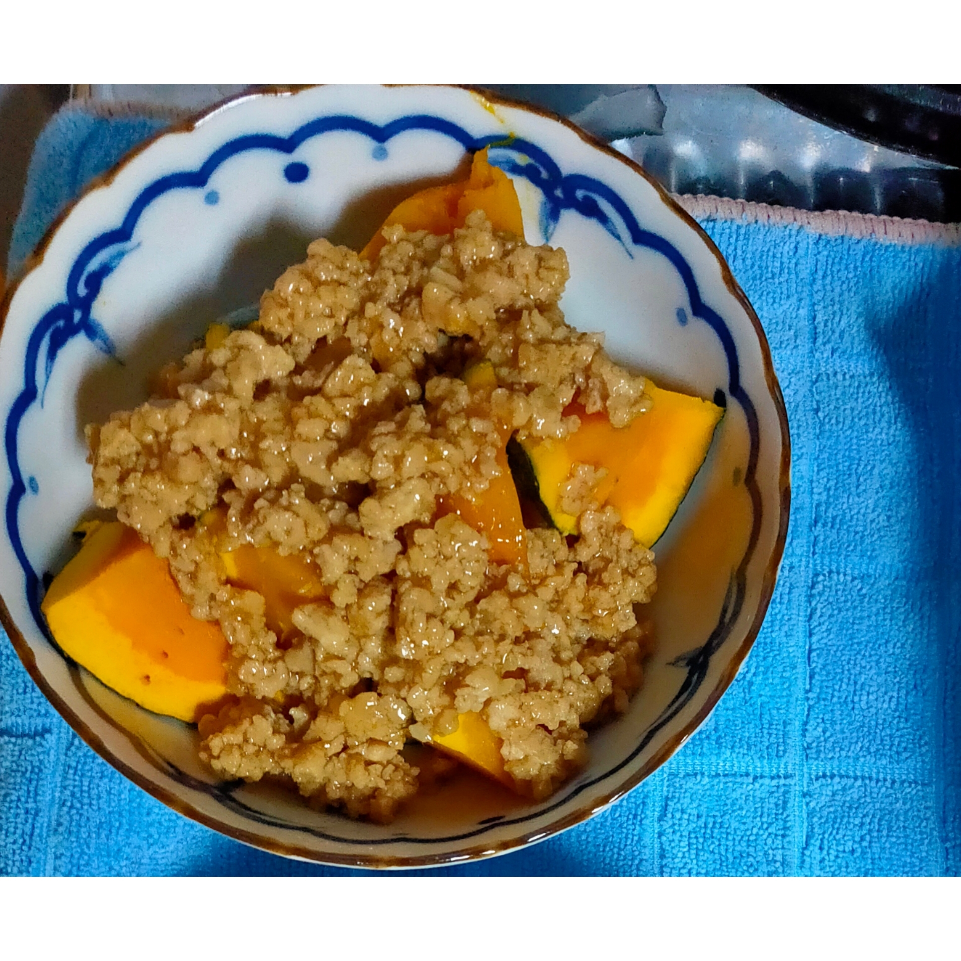 レンジで時短! かぼちゃのそぼろあんかけ