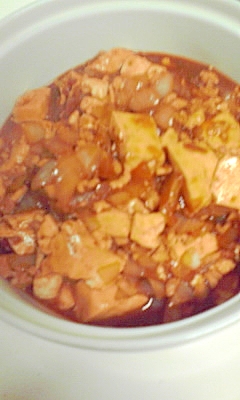 玉ねぎと挽肉のマーボー豆腐