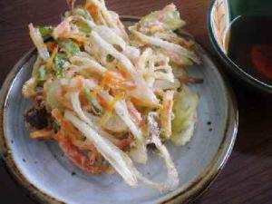 白ネギでかき揚げ
