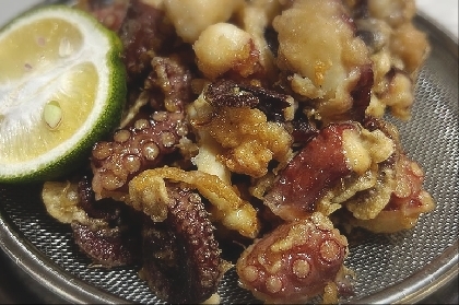 唐揚げ粉でタコの唐揚げ