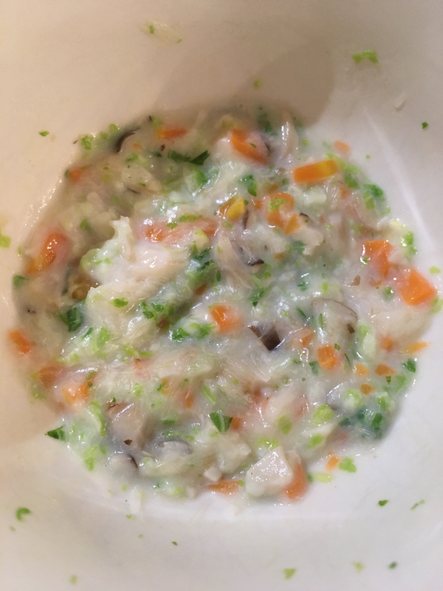 《離乳食後期》白菜と人参とたらのクリーム煮風