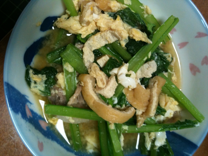 小松菜と豚バラの煮物