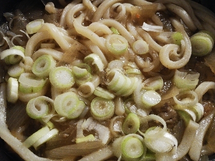 余った牛丼で！甘辛牛すきうどん♪