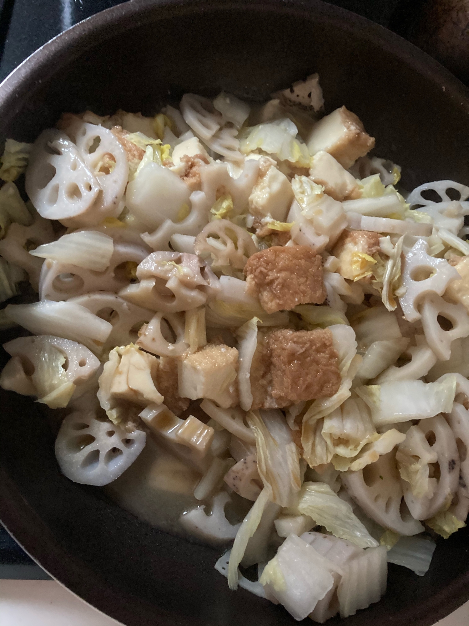 厚揚げとレンコンと白菜の煮物＾＾