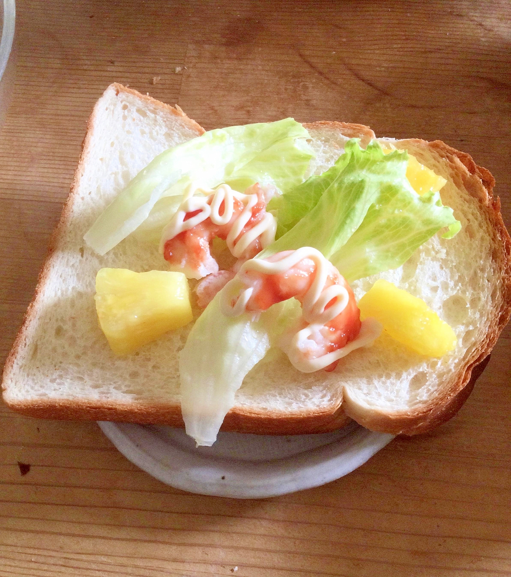 海老パイナップルレタス♢オープンサンド♪