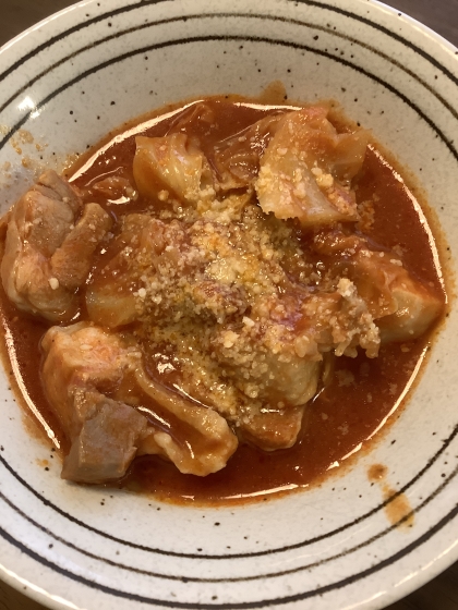 10分で簡単！春キャベツと鶏肉のトマト煮