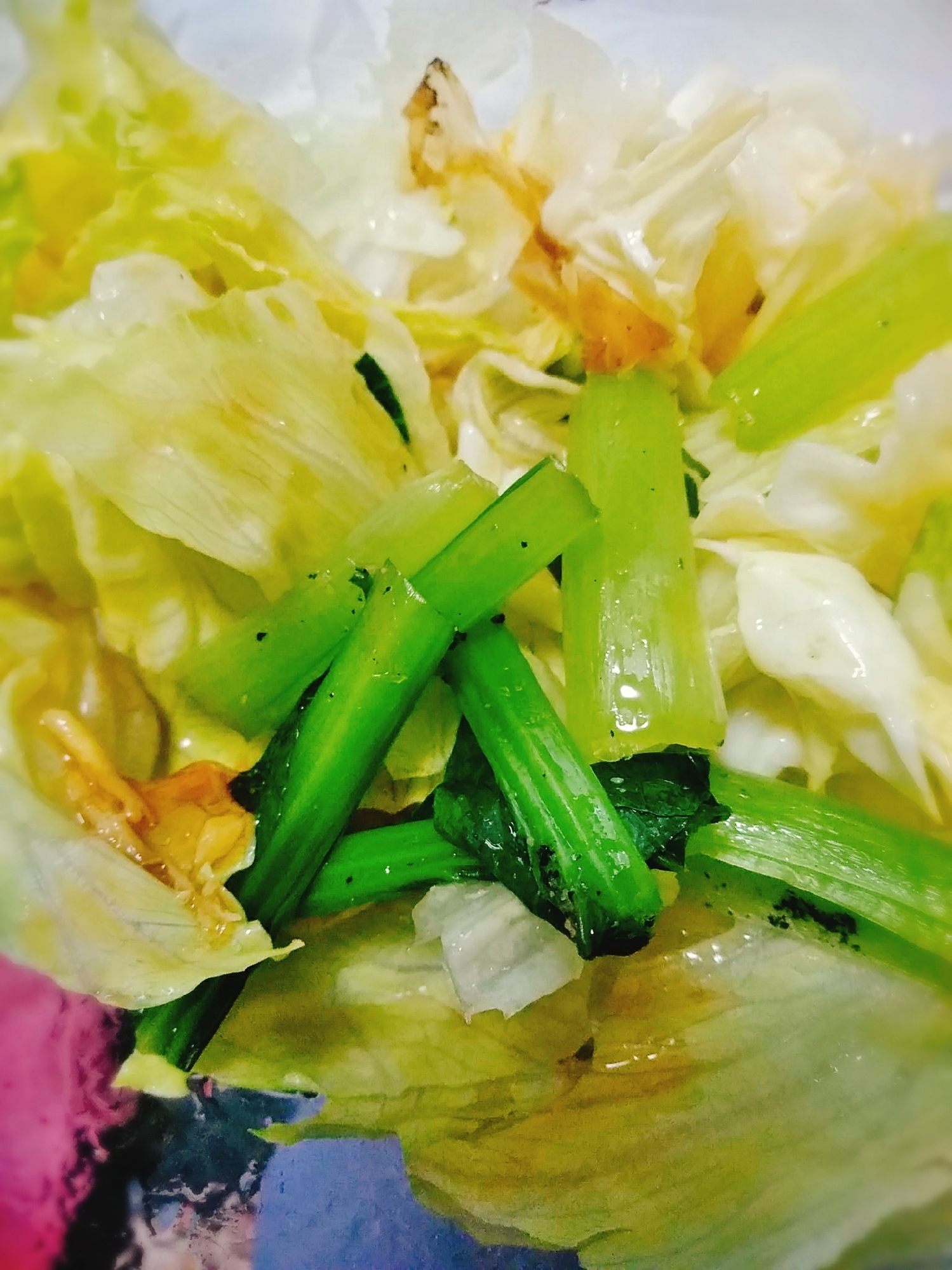 レタスキャベツ小松菜のサラダ