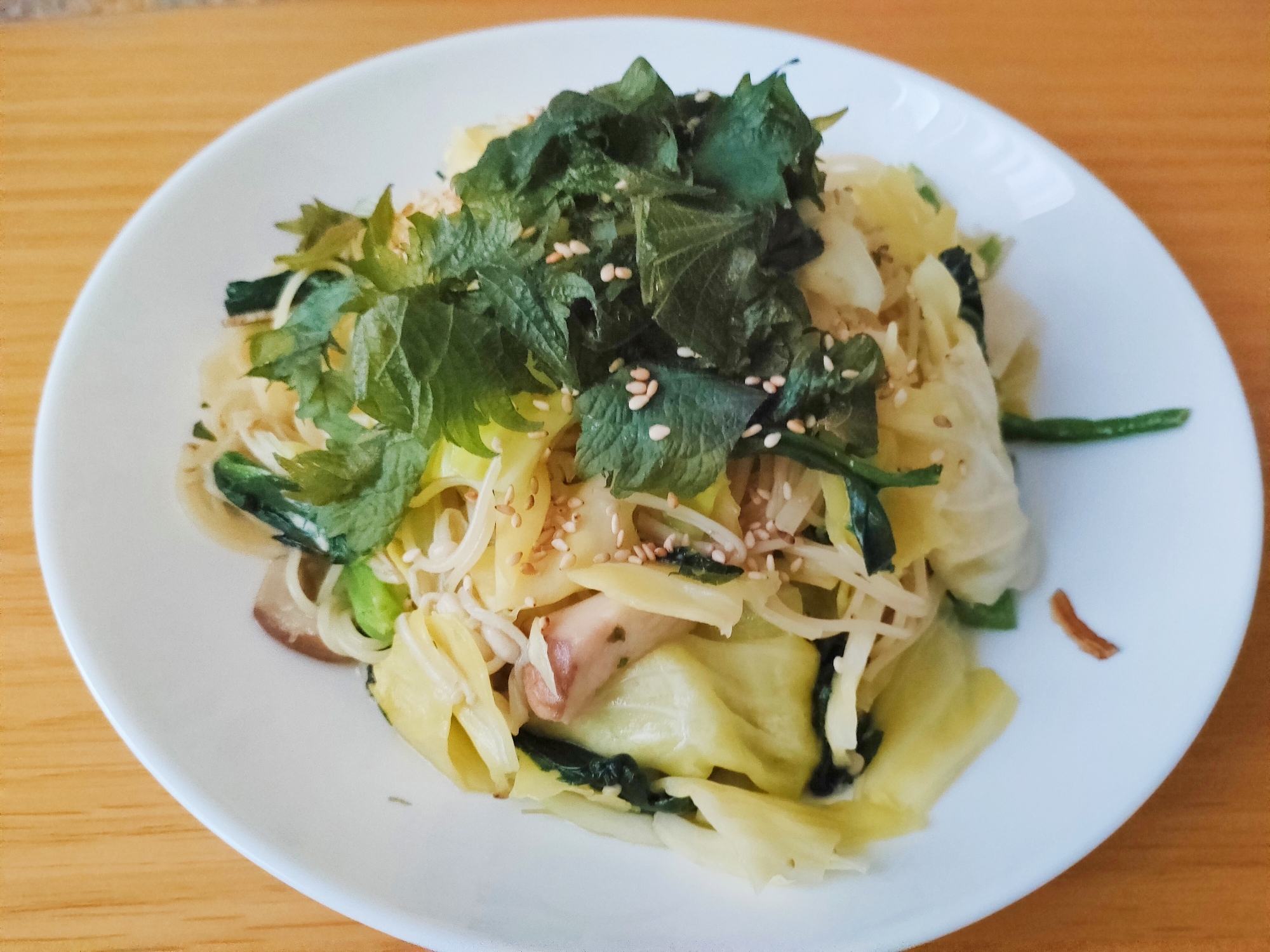 お吸い物の素で和風パスタ