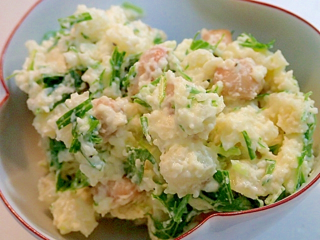 ❤にんにく香る　水菜と大豆のポテトサラダ❤