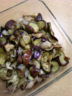 茄子と玉ねぎとキノコのマリネ 洋風